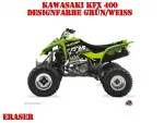 Eraser Green-White for Kawasaki KFX 400