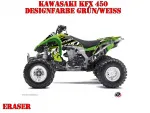 Eraser Grün-Weiß für Kawasaki KFX 450