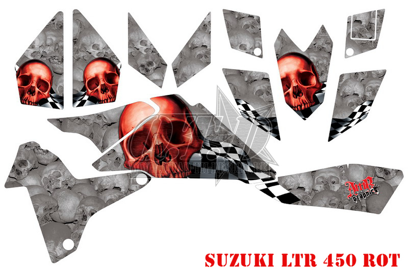 Checkered Skull für Suzuki Quads