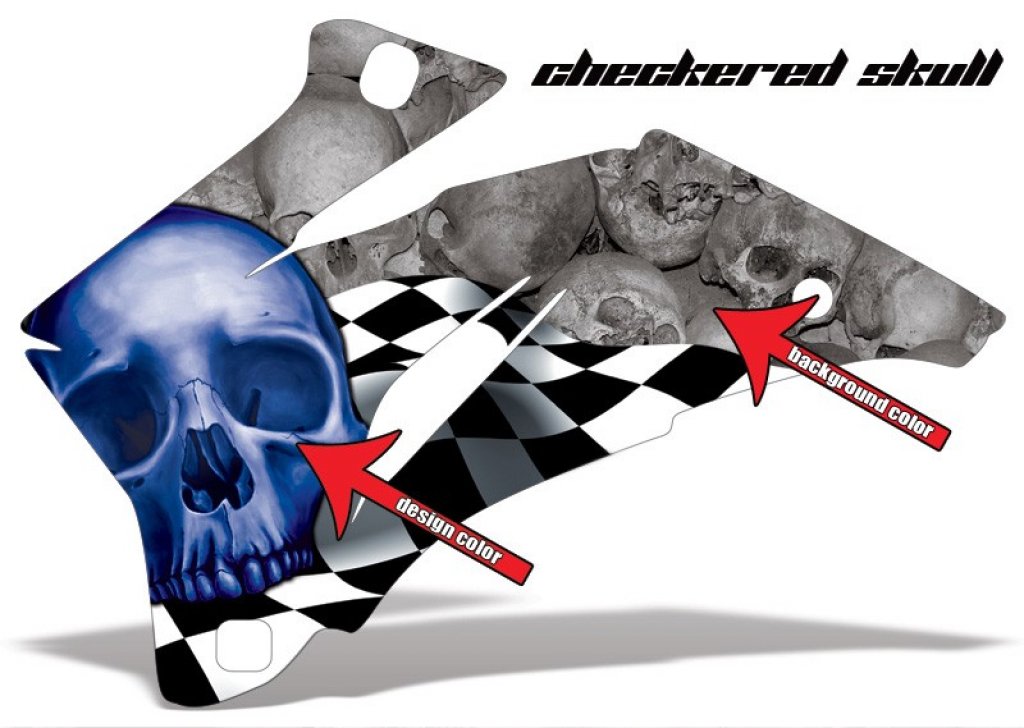 Checkered Skull für Kawasaki ATV