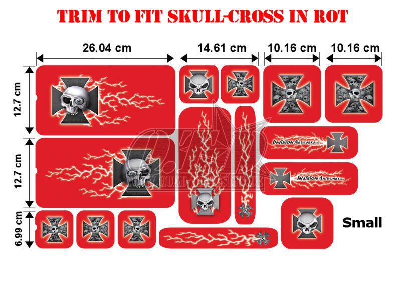 Trim to Fit Universal Skull-Cross Dekorsatz Kleine Ausführung