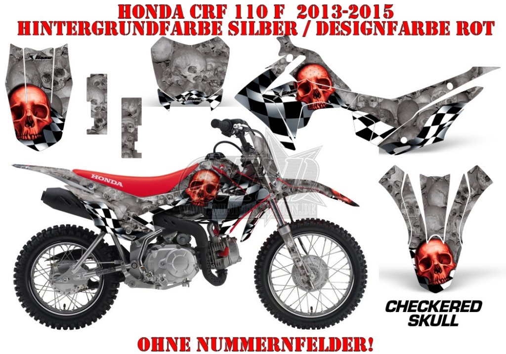 Checkered Skull für Honda MX Motocross Bikes