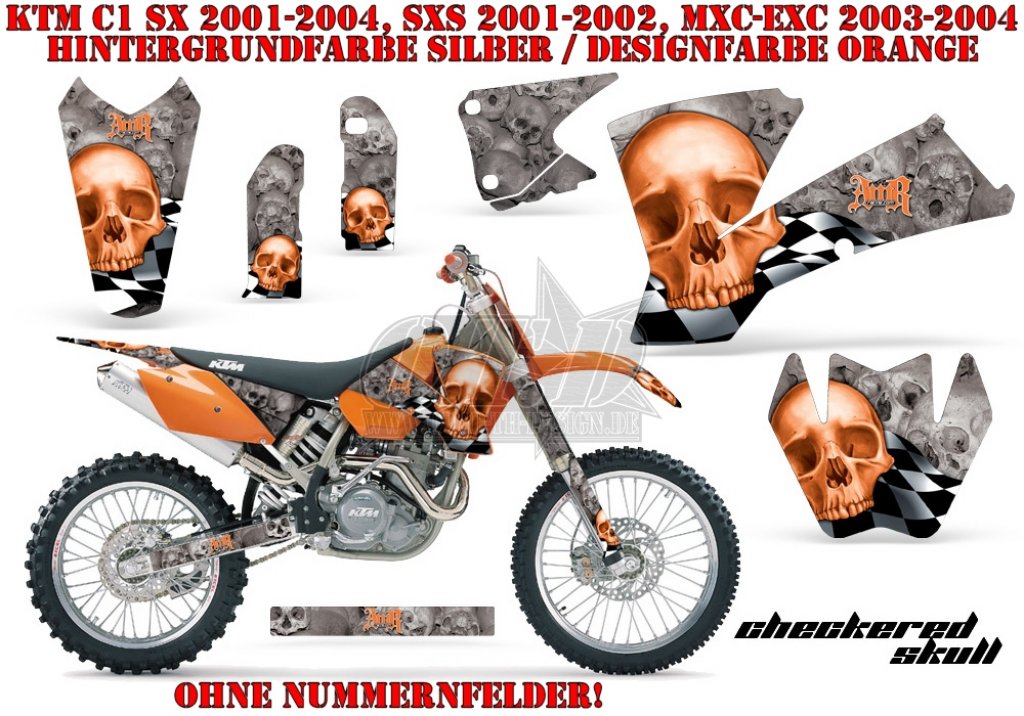 Checkered Skull für KTM MX Motocross Bikes