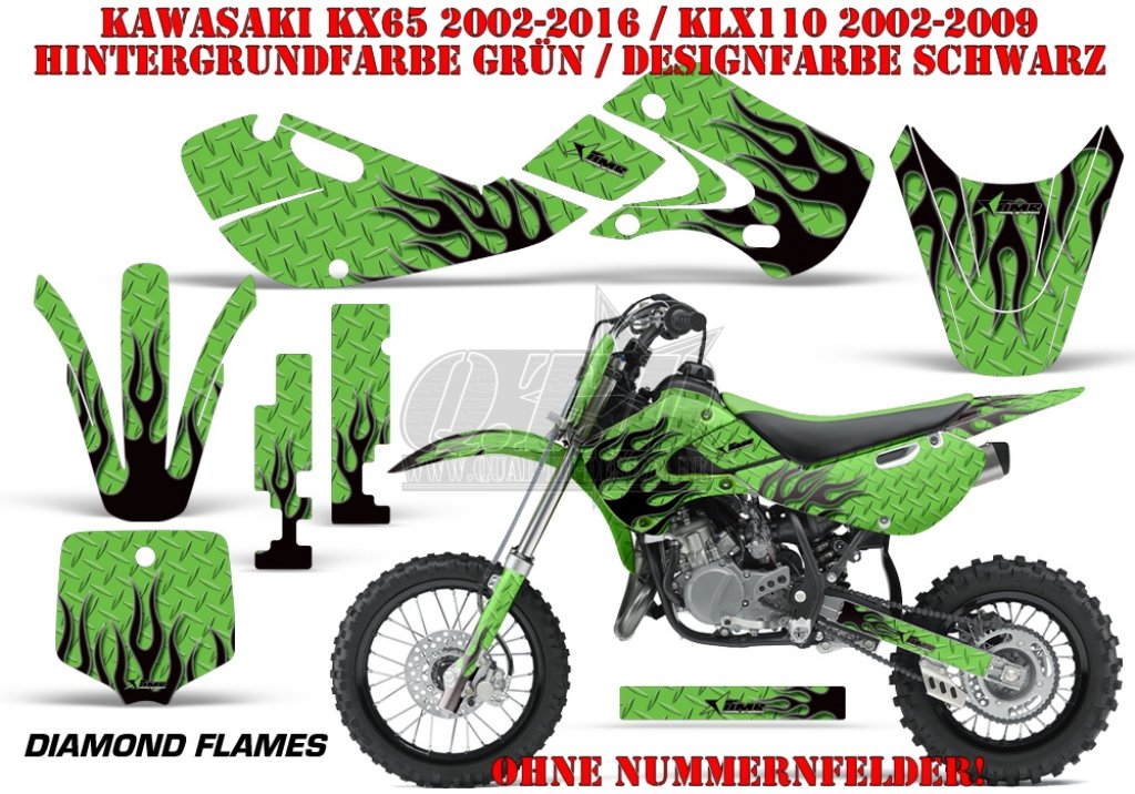 Diamond Flame für Kawasaki MX Motocross Bikes