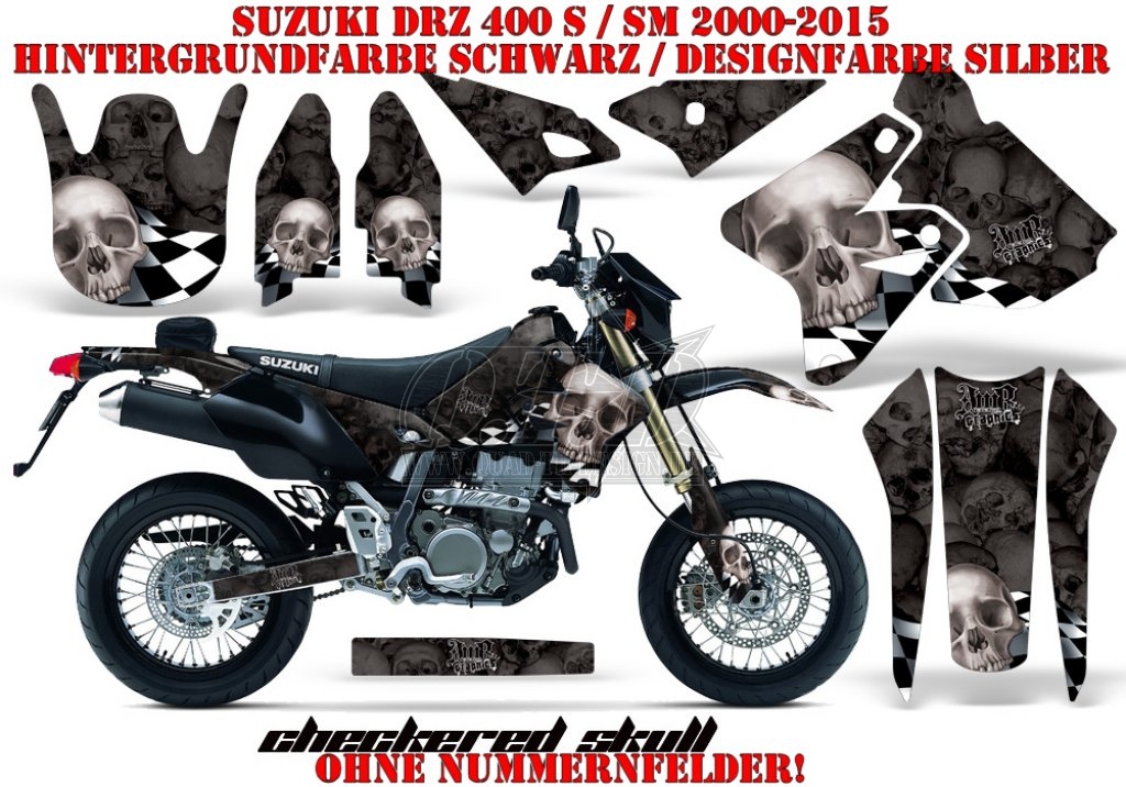Checkered Skull für Suzuki MX Motocross Bikes