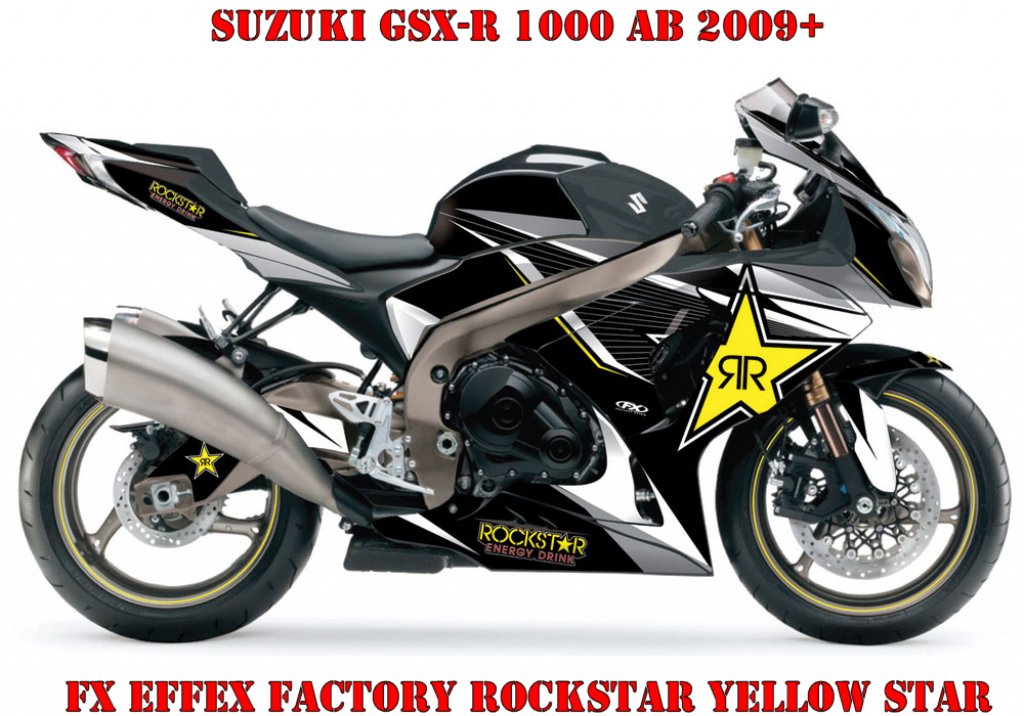 Sonderpreis: FX - Factory Rockstar Yellow Star für Suzuki GSX-R 1000 09-16